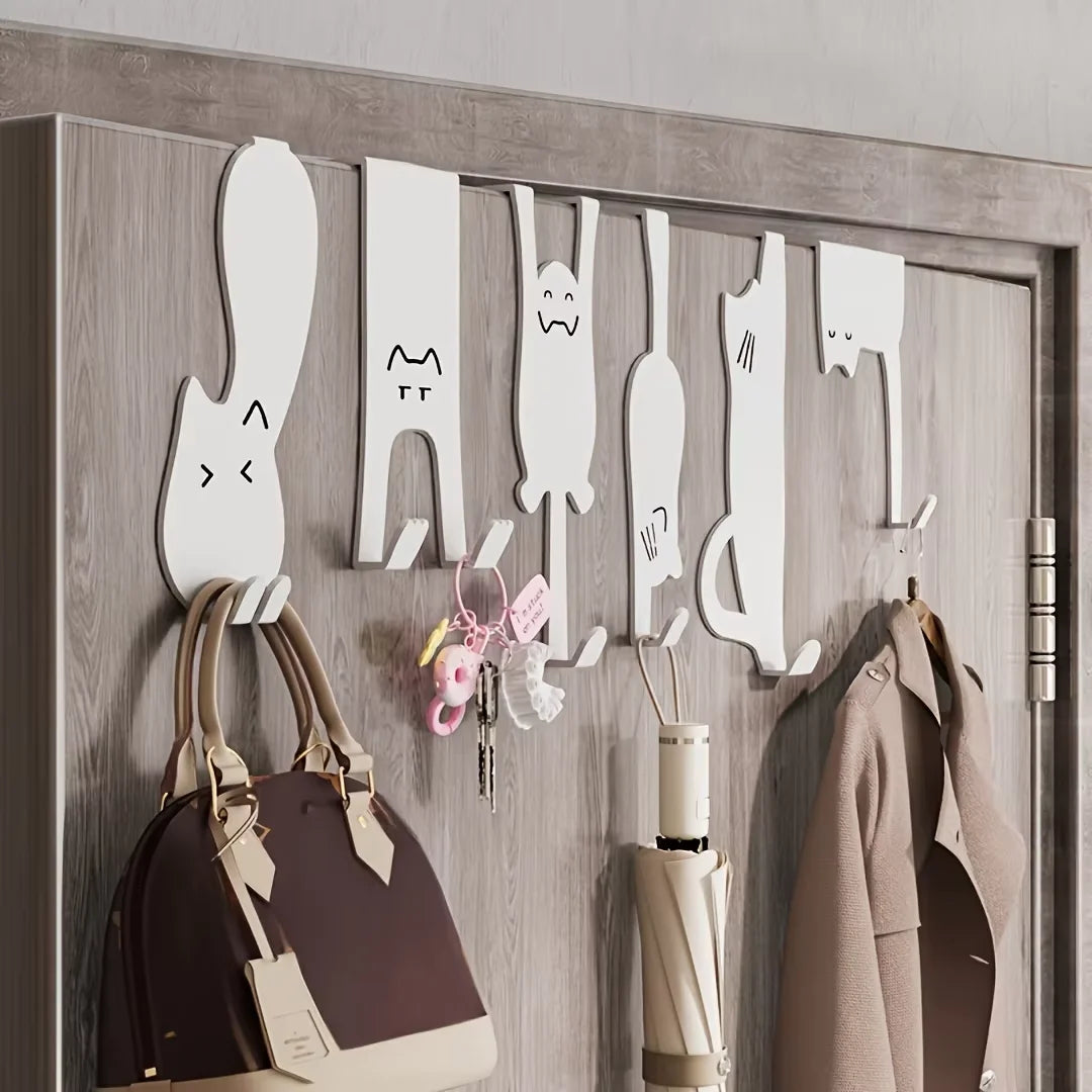 1/6 Piece Over-the-Door Hook Set - No-Drill Storage Rack for Kitchen & Closet