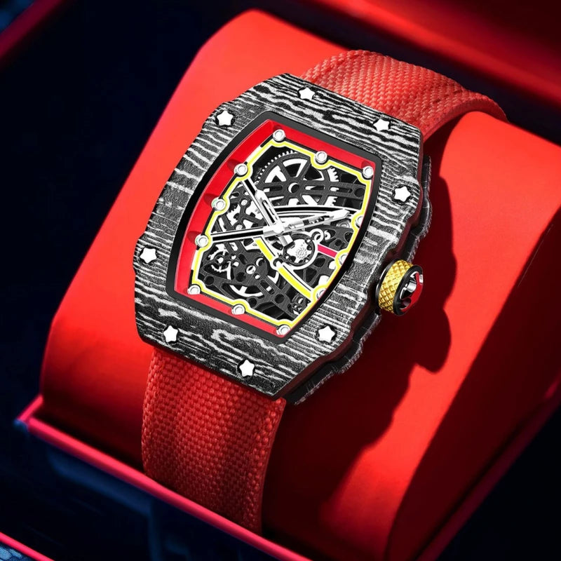 Luxury Men's Quartz Tonneau Watch Waterproof Fashionable AAA Brand