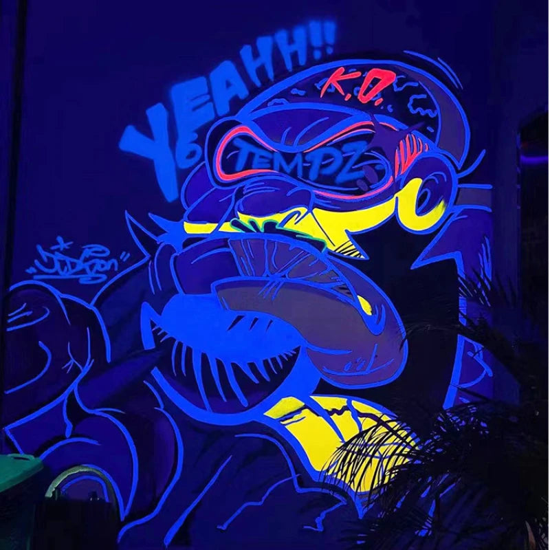 Fluorescent Acrylic Paint 300/500ml Bright Luminescent Coating for DIY Wall Art