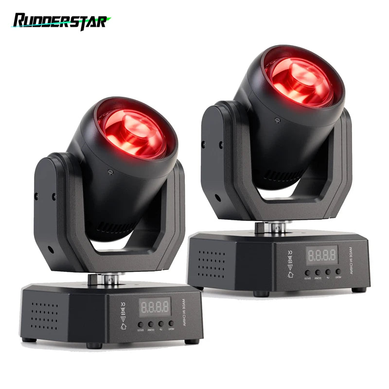 2PCS RGBW LED Moving Head Lights Mini Disco Party Lights with Remote