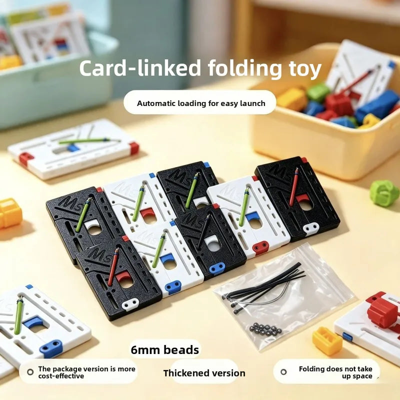 Foldable Portable Card Transformable Slingshot Stress Relief Toy - 3D Print Plastic, No Steel Ball