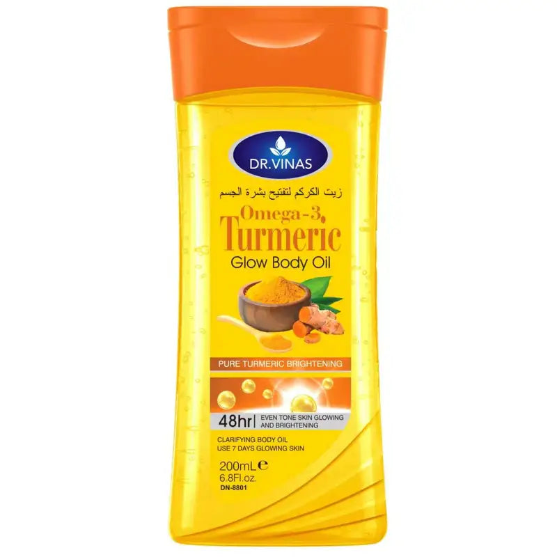 Turmeric Omega-3 Body Oil for Skin Care - 200ml Glow Oil