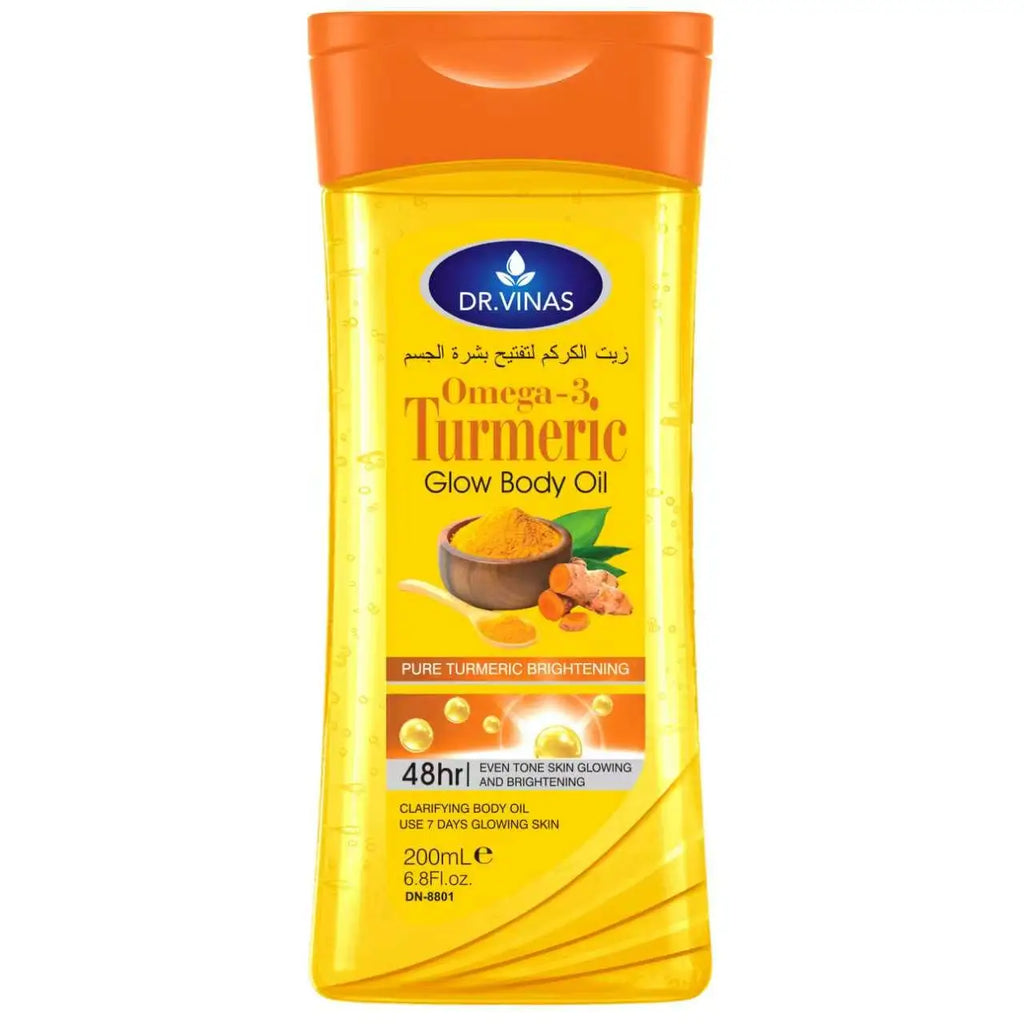 Turmeric Omega-3 Body Oil for Skin Care - 200ml Glow Oil