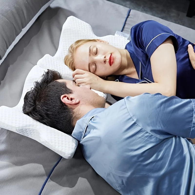 Memory Foam Travel Arched Cuddle Pillow for Couples & Sleep Comfort