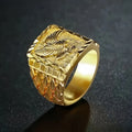 Men's Eagle Ring - Gold Plated Flying Animal Pattern Jewelry, Multiple Sizes