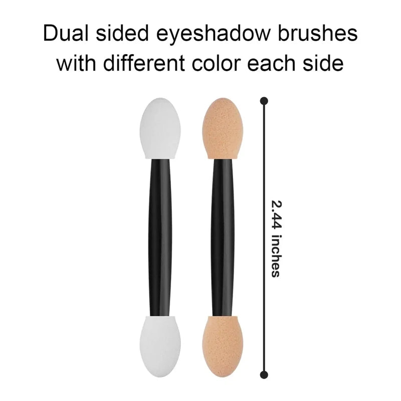 Disposable Dual-Side Eye Shadow Sponge Applicators with Container - Makeup Brushes Set