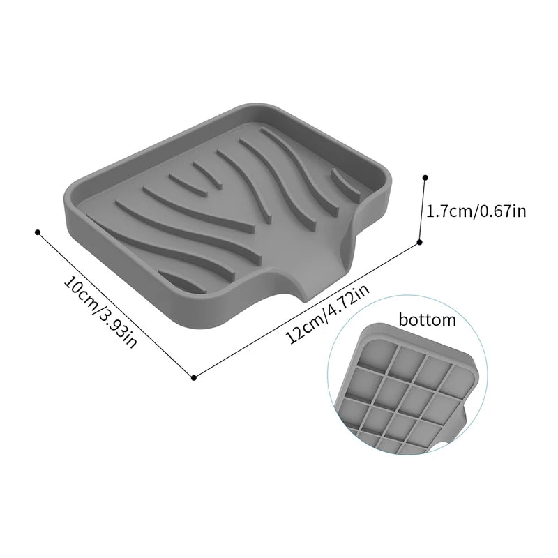Silicone Sink Caddy for Dish Soap and Sponge Storage - Draining Organizer for Kitchen Counter
