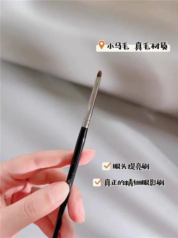 Precision Eyeshadow Makeup Brush Set with Tapered Pony Hair - Multiple Handle Colors