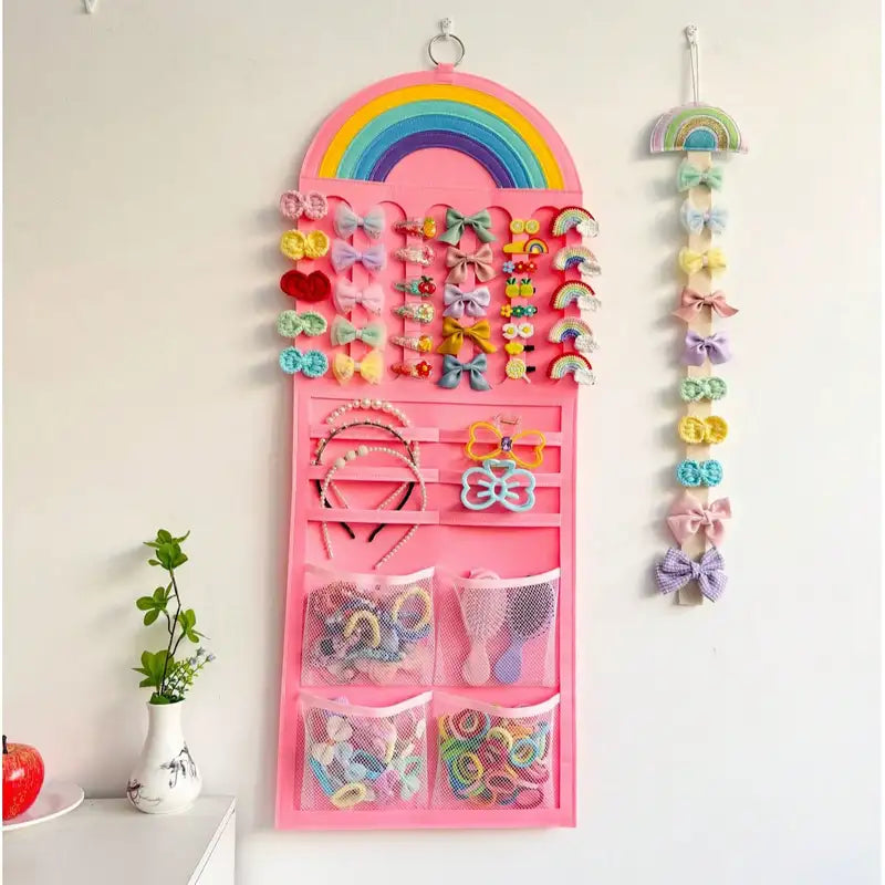 Children Hair Bows Holder Hanging Bag Wall Organizer for Hair Ties & Headbands