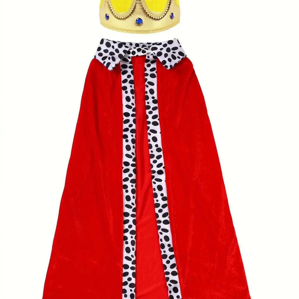 Kids Prince Costume Set with Cape and Crown for Halloween & Parties