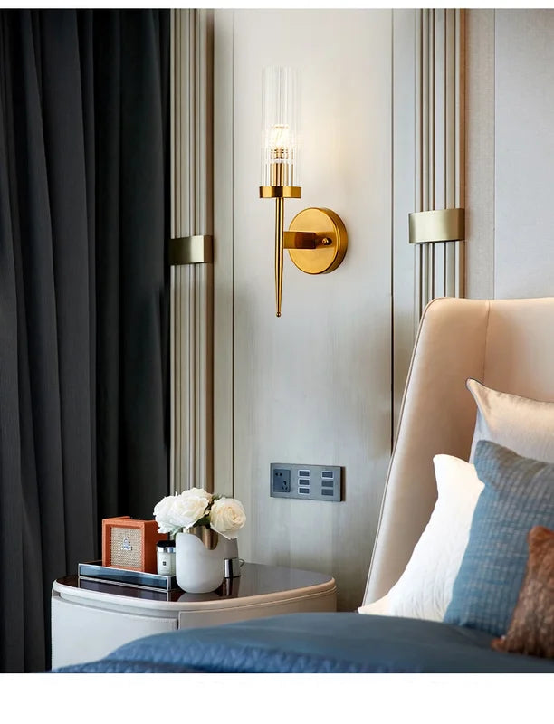 Modern LED Wall Light Fixture for Home Bedroom Living Room Bathroom Gold Finish
