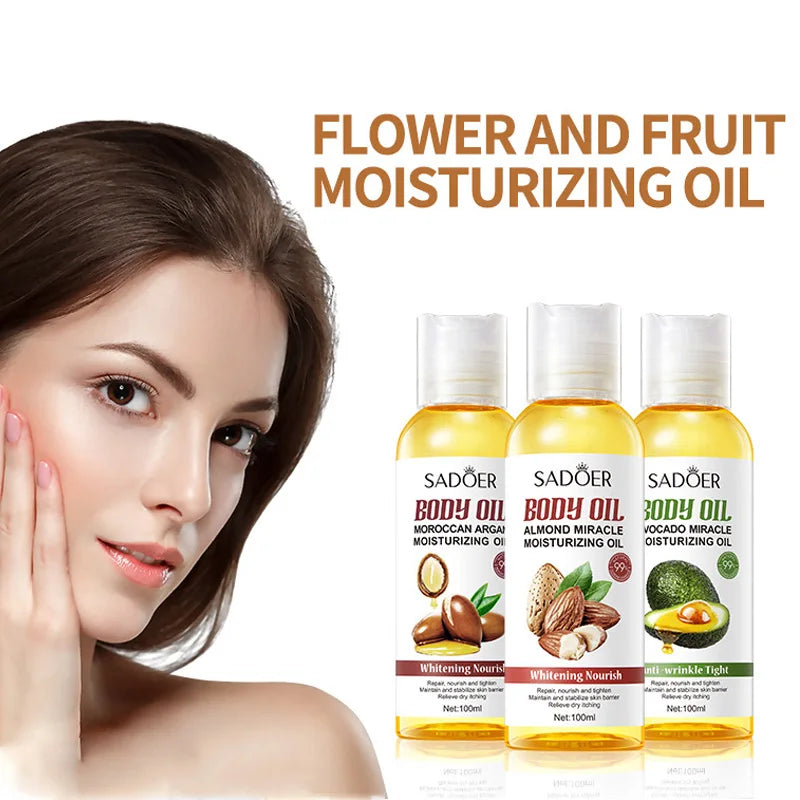 Natural Avocado Almond & Argan Oil for Face Hair & Body Moisturizing Massage Oil