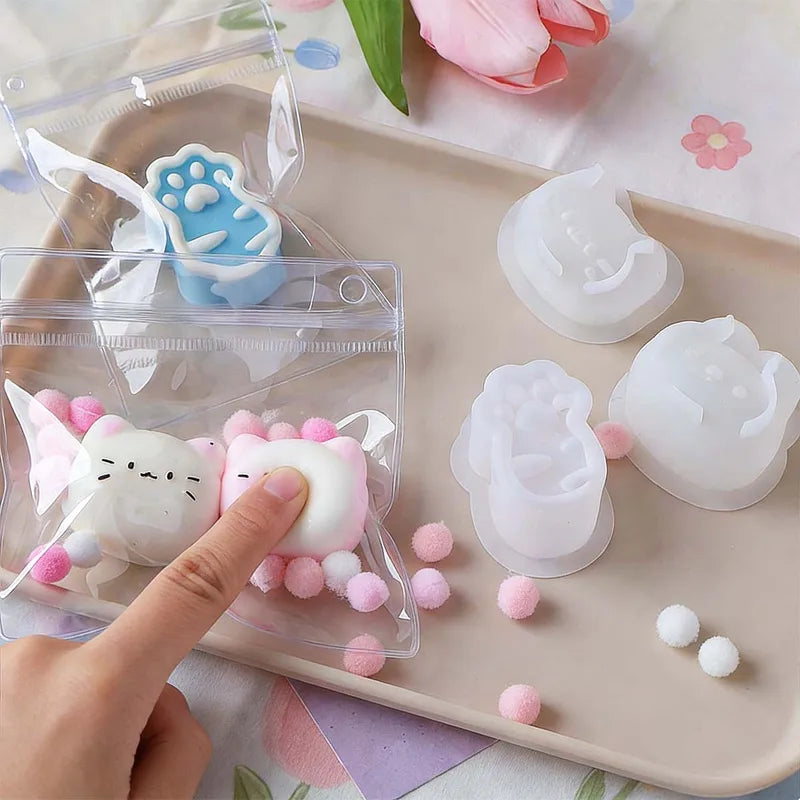 Animals Shape Rubber Squishy Kit with Tools 50ml Silicone Mold Fufu