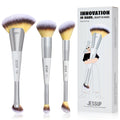 7-Piece Dual-Ended Makeup Brush Set with Travel Bag - Professional Face & Eye Tools