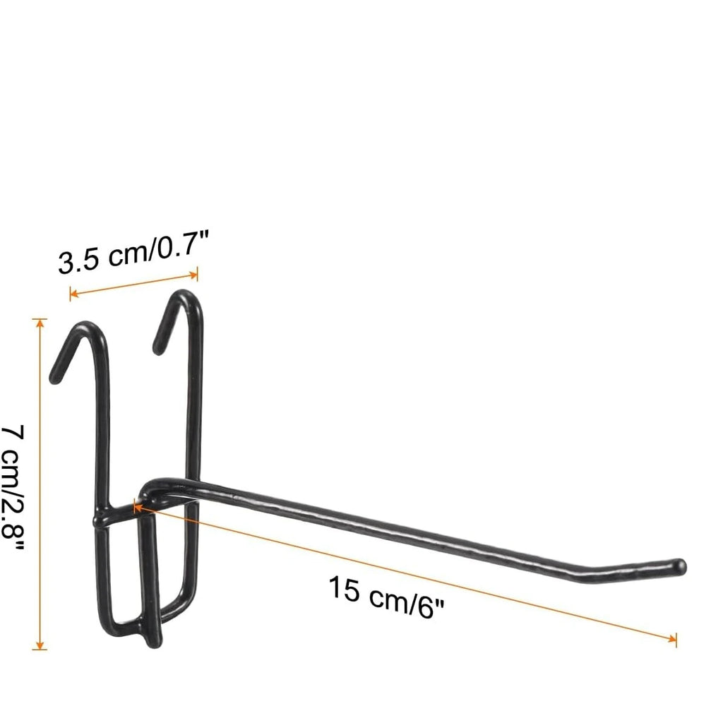 Heavy Duty Mesh Grid Hooks Set - Store Wall Mount Display Hangers for Retail & Garage