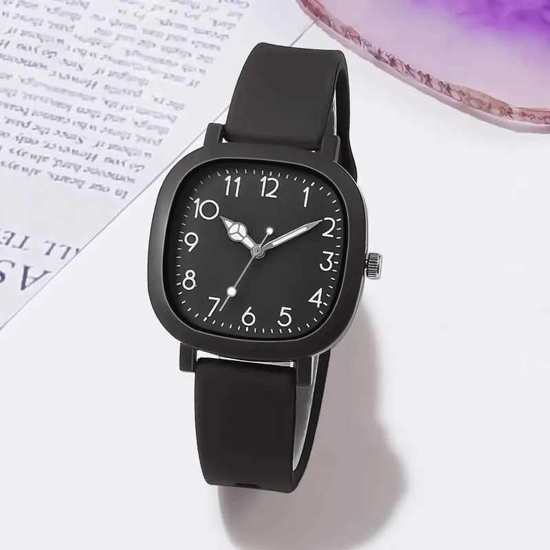 Women's Quartz Wrist Watch with Silicone Strap - Casual Elegant Gift