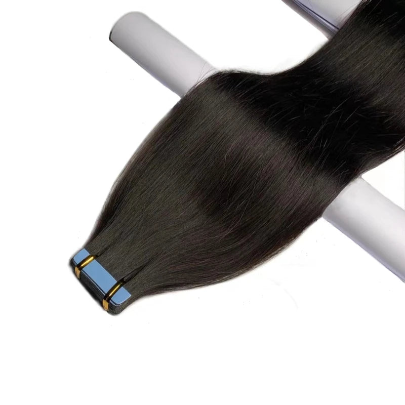 Hair Extensions Tape In 100% Remy Human Hair Brazilian Straight Skin Weft