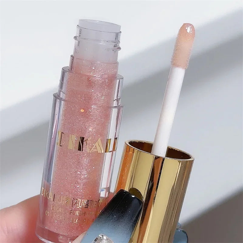 Waterproof Diamond Shimmer Lip Gloss - Sparkling Liquid Lipstick in 5 Colors