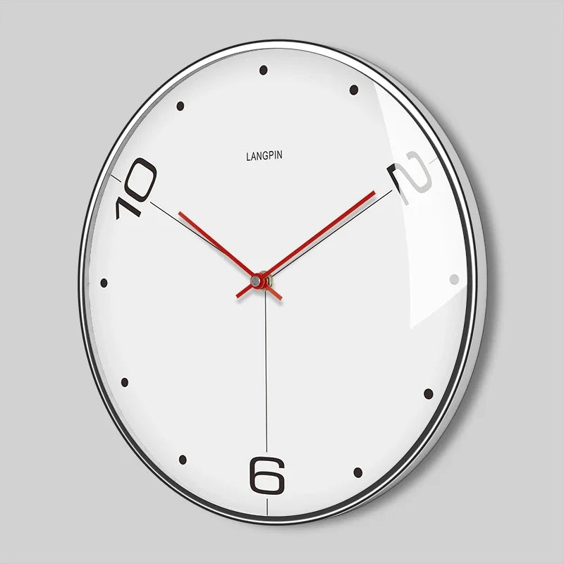 Large Modern Wall Clock for Living Room Bedroom Office - Metal Design