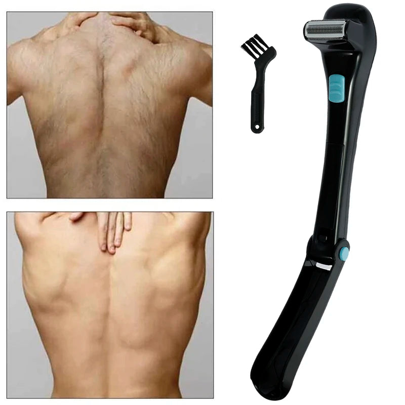 Electric Back Hair Shaver Cordless Foldable Body Razor Pain-Free Hair Removal