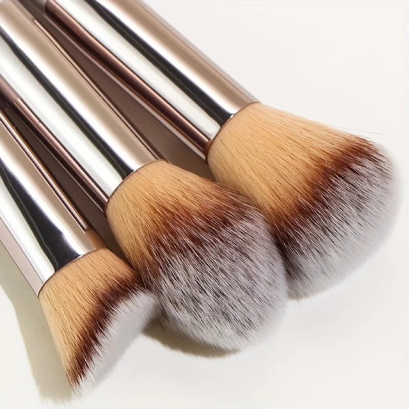 10 Pcs Makeup Brush Set - Foundation, Blush, Eye Shadow & Concealer Tools
