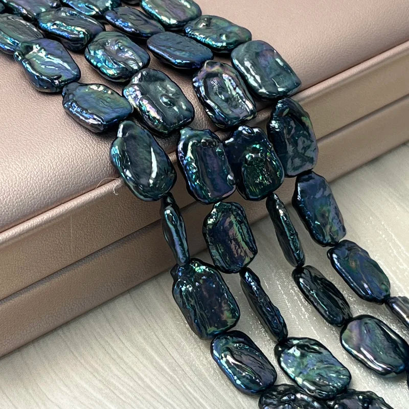 Natural Freshwater Baroque Pearl Beads 12x16mm Square Jewelry Making Supplies for Necklace Bracelet Women Wedding