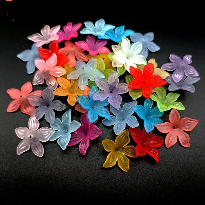 Frosted Acrylic Beads Caps 50/100pcs for Jewelry Making DIY Bracelets & Necklaces