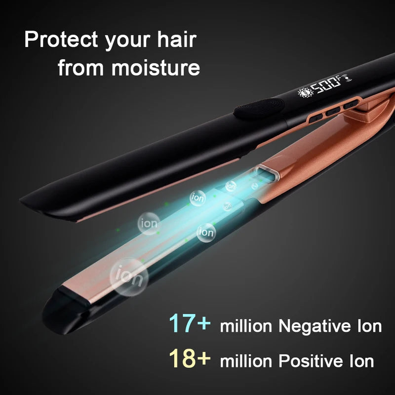 Plasma Hair Straightener 500°F Ceramic Flat Iron with Ionic Technology