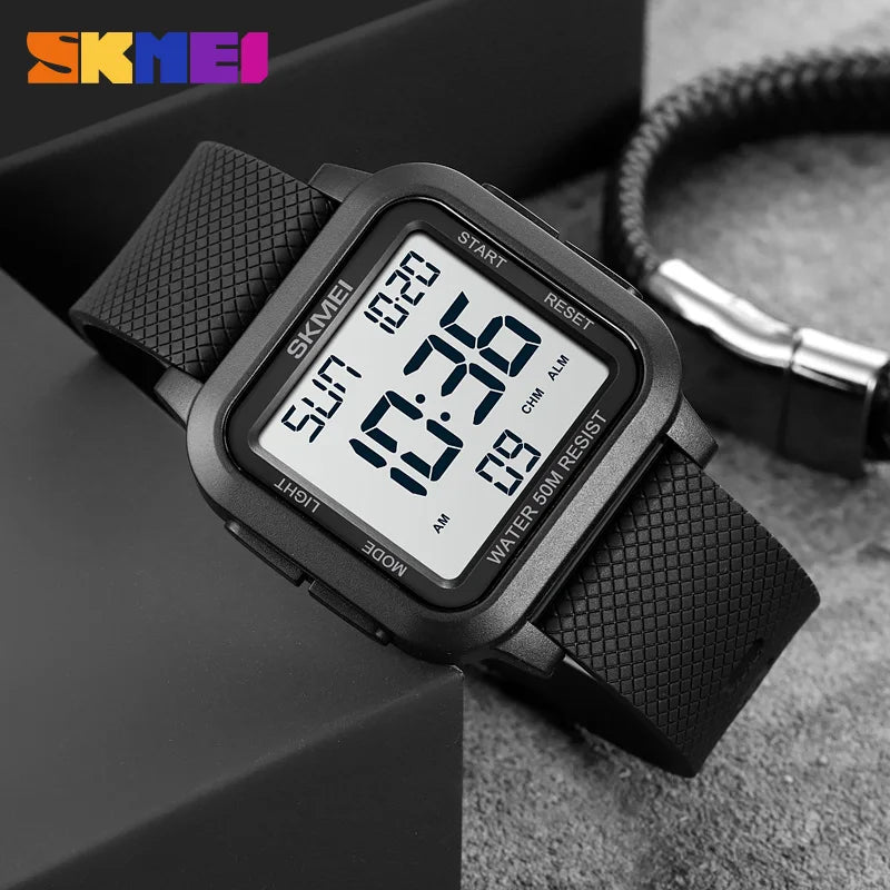 Digital Sport Wristwatch Men Waterproof Shockproof Alarm Countdown Military Watch