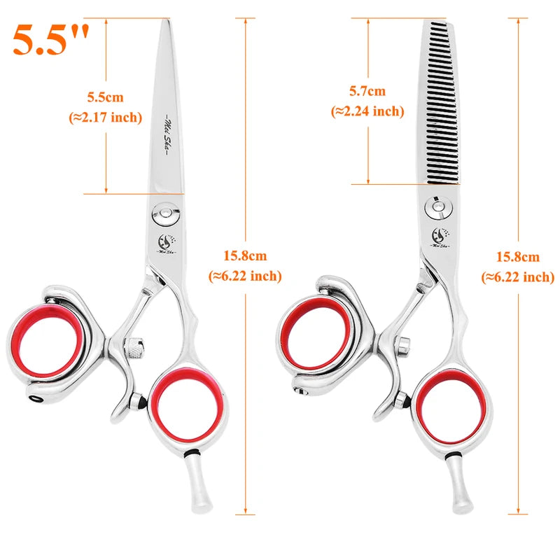 Professional Hair Shears Set with Japan Steel Blades - Salon Barber Scissors