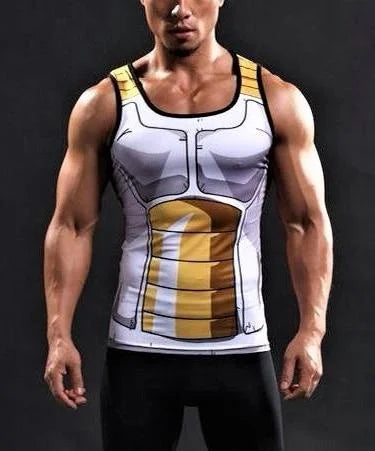 Vegeta Battle Suit Tank Top - Dragon Ball Z Anime Cosplay Gym Casual Sportswear