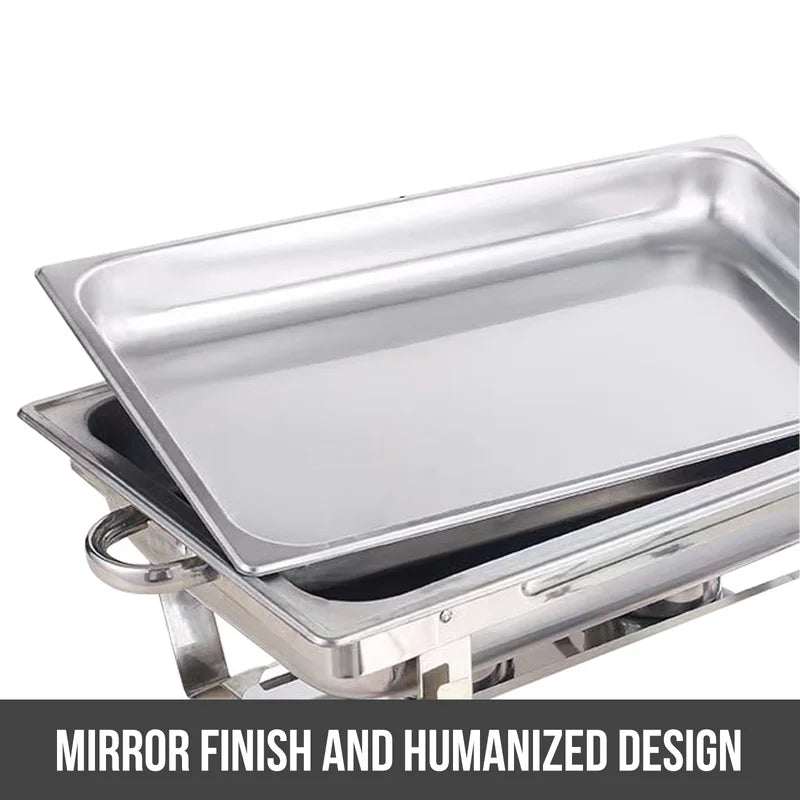 8QT Stainless Steel Chafing Dish Buffet Set with Fuel Holders for Catering & Parties