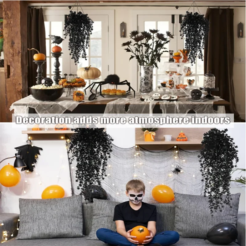 Artificial Vines 2-Pack UV-Resistant Hanging Plants for Indoor & Outdoor Home Decor