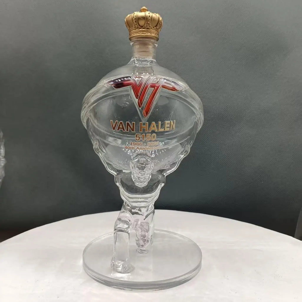 Van Halen 40th Anniversary Whiskey Decanter - Atlas Man Glass Liquor Bottle