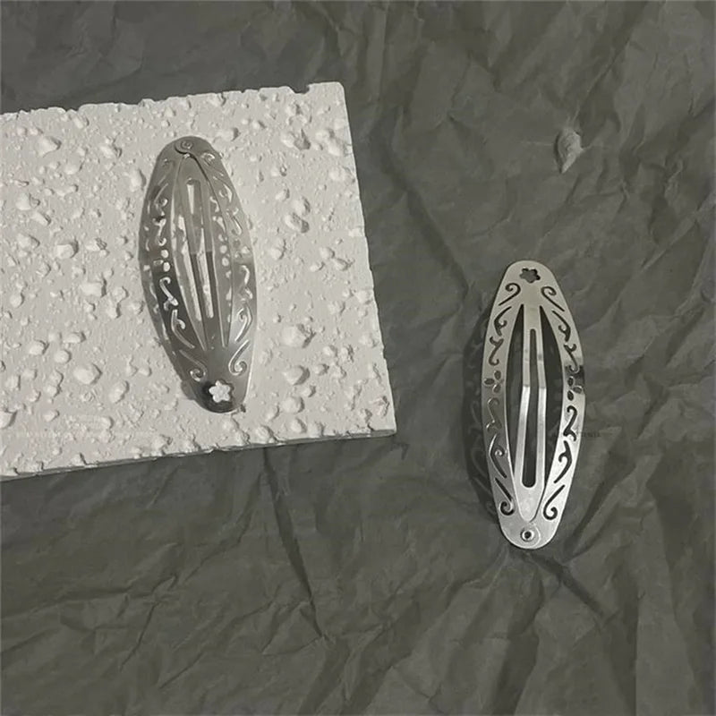 Women's Metal Hair Clips Set of 4 - Fashionable BB Edge Clips for Daily Use