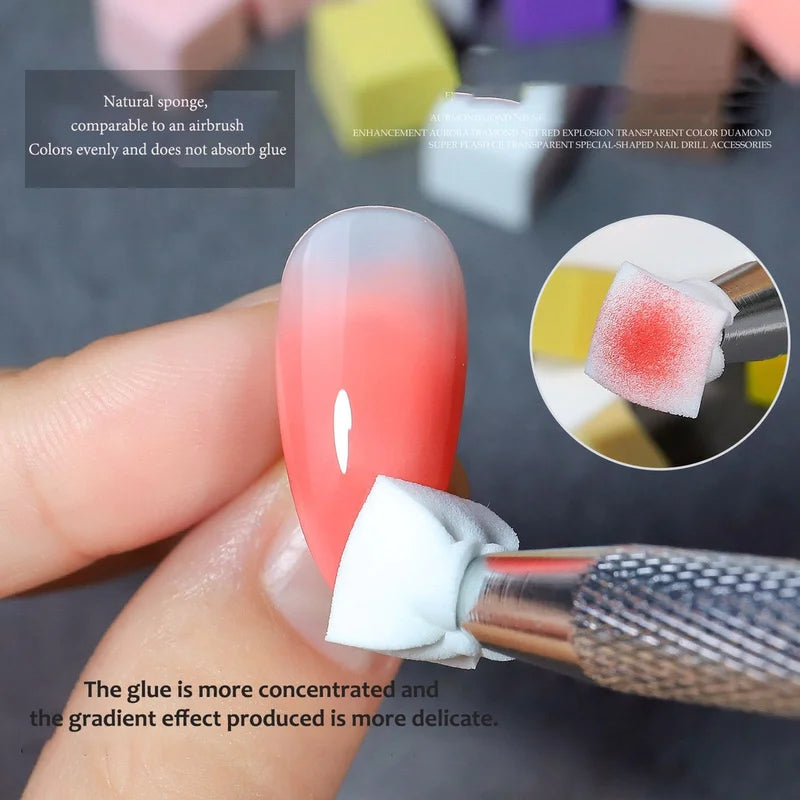Nail Art Sponge Set with Gradient & Dotting Tools for Manicure - Multi Color