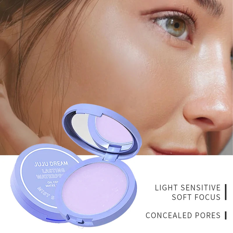 Waterproof Long-Lasting Face Powder for Makeup Touch-Ups - Oil Control & Easy Removal
