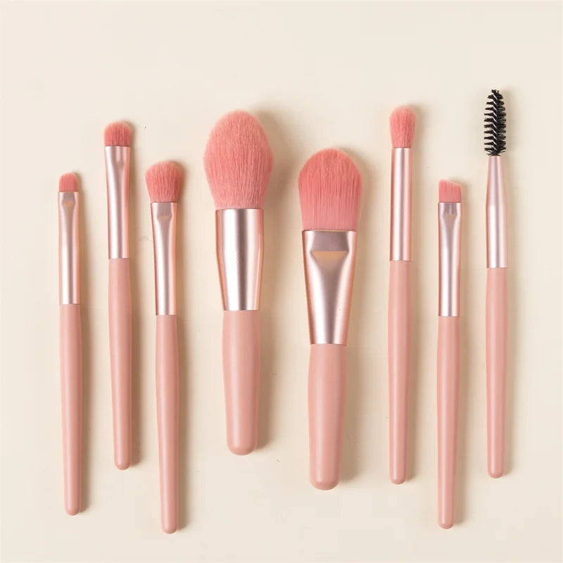 8Pcs Soft Fluffy Makeup Brush Set for Foundation Eyeshadow Blush Kabuki & Blending