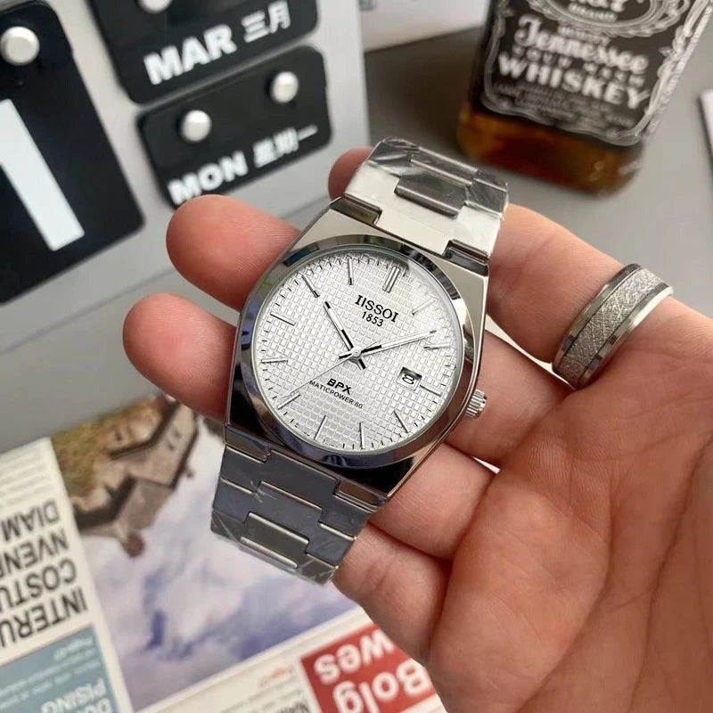 Men's Quartz Watch with Stainless Steel Mesh Strap - Waterproof Casual Business Wristwatch