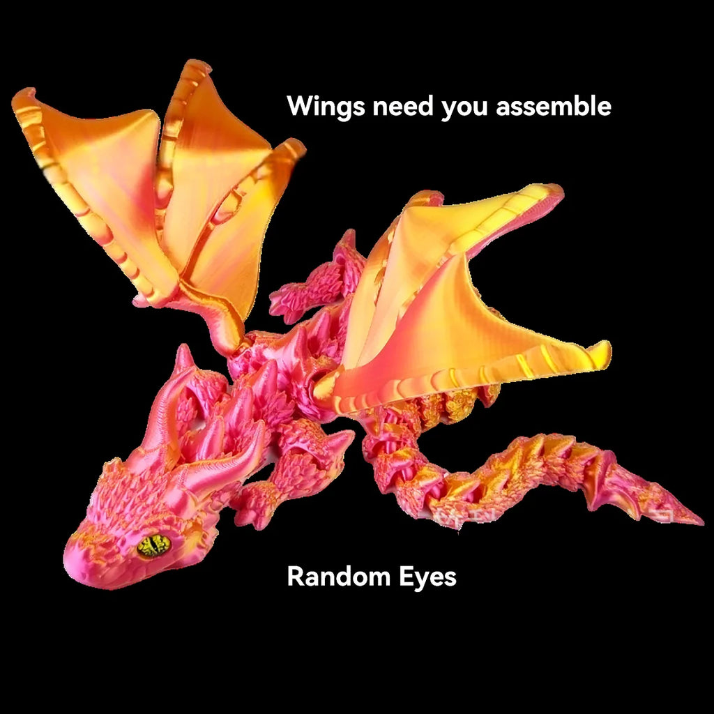 Fantasy Dragon Figurine with Adjustable Wings Resin Art Deco Home Decor
