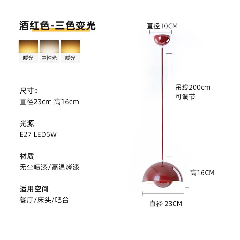 Modern Bedroom Bedside Chandelier - Creative Small Pendant Light - Multiple Colors