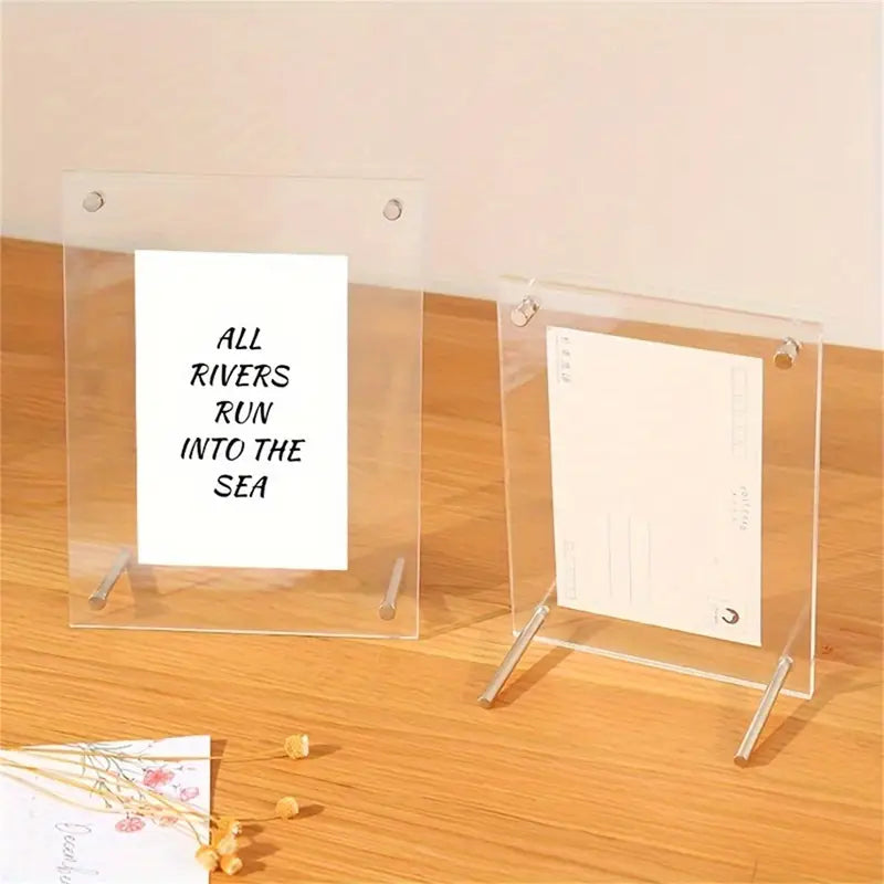 6/7-Inch Acrylic Wall-Mounted & Tabletop Photo Frame - Clear Poster Display