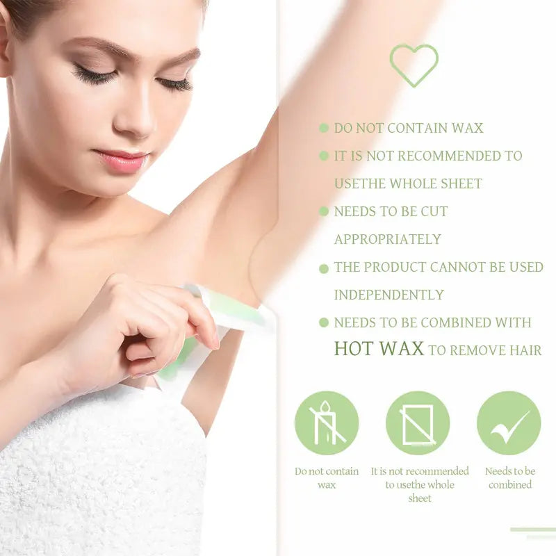Professional Hair Removal Wax Strips - Tear-Resistant Fabric Reusable Depilatory Sheets