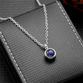Stainless Steel Birthstone Pendant Necklace Cremation Ashes Memorial Jewelry