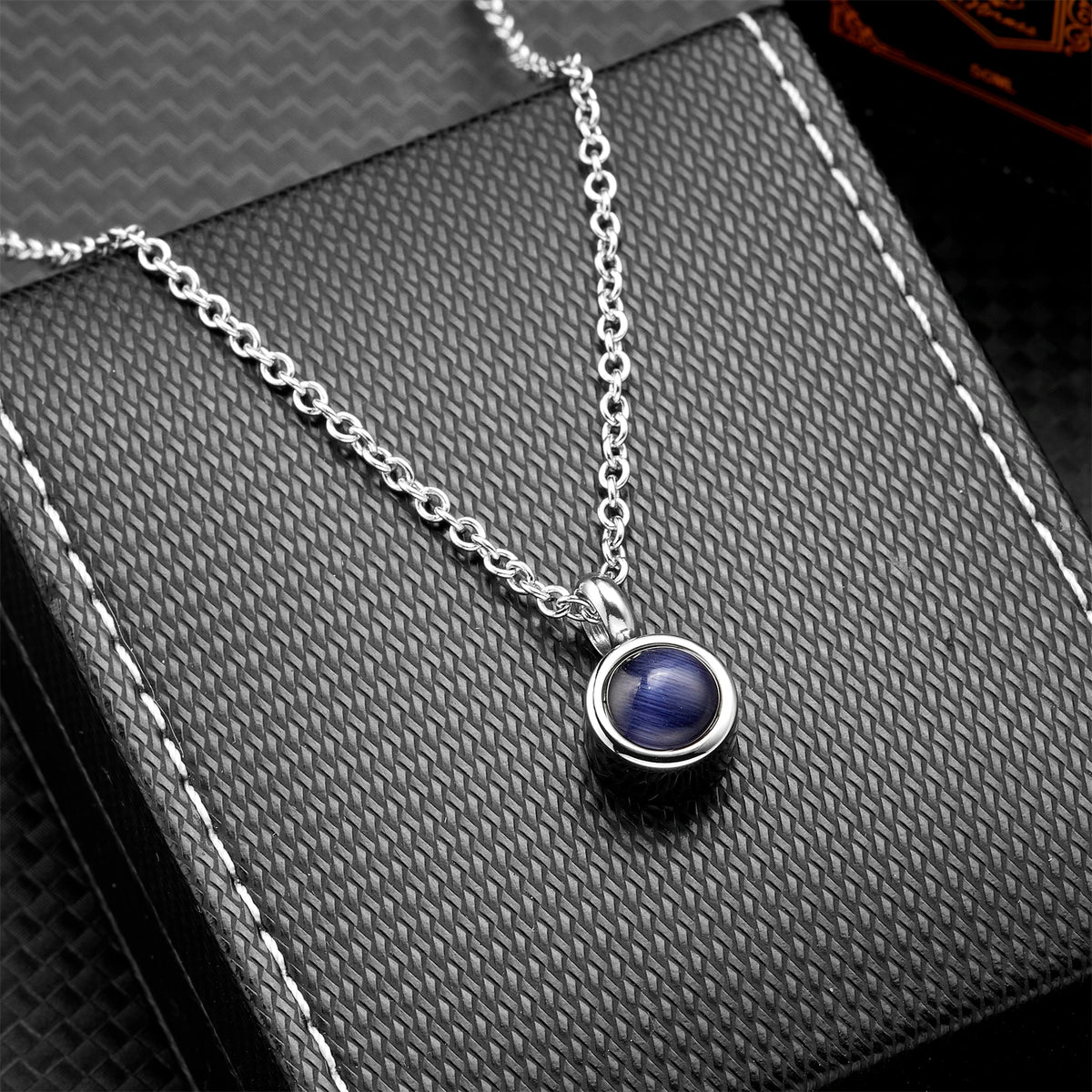 Stainless Steel Birthstone Pendant Necklace Cremation Ashes Memorial Jewelry