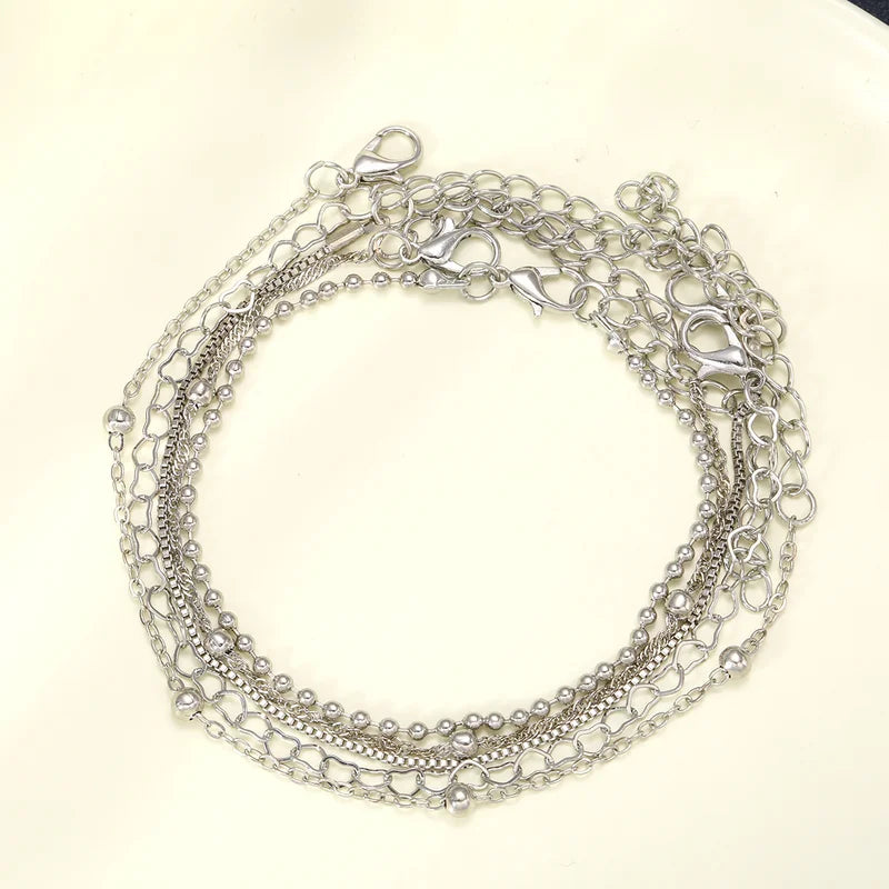Elegant Gold Color Multilayer Love Bangle Set for Women - Trendy Fashion Jewelry Gift