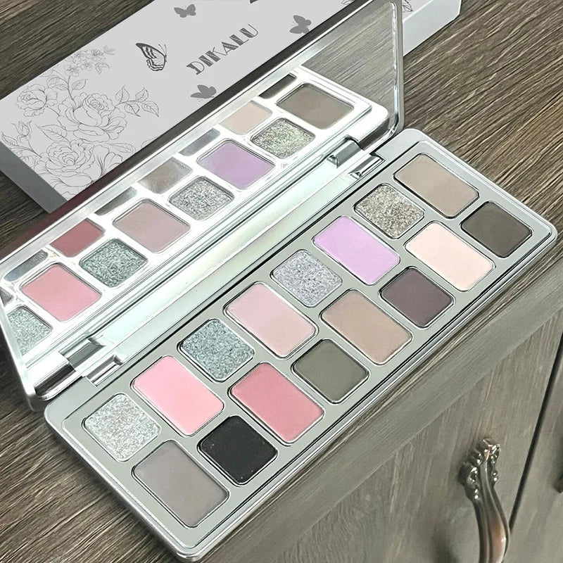 16 Color Eyeshadow Makeup Palette with Glitter & Pearl Finish - Pro Eye Cosmetics