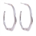 Minimalist Stainless Steel Geometric Earrings - Waterproof 18K Gold Plated Jewelry for Daily Wear