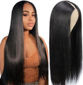 Full Human Hair Wigs V Part U Part Natural Color 180% 200% Density - No Shedding