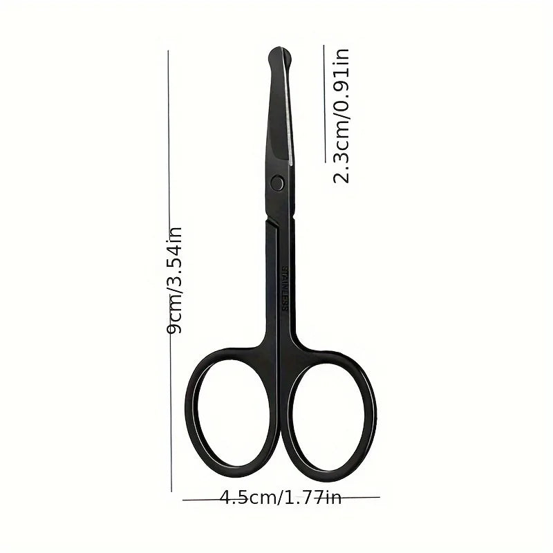 Precision Round Head Trimming Scissors for Nose Hair Grooming - Personal Care Tools